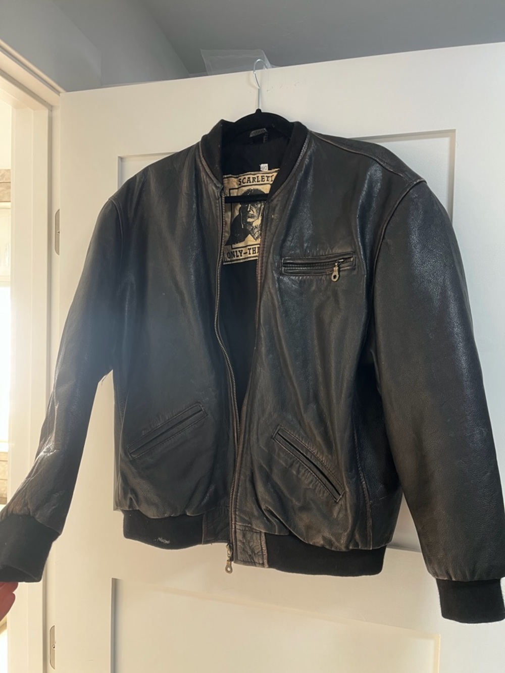 Scarlett Only the Brave Brown Leather Bomber Jacket - Women